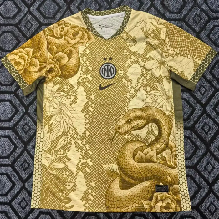 25-26 Inter Milan Gold Special Edition Training shirts (蛇) 1:1 Thai Quality