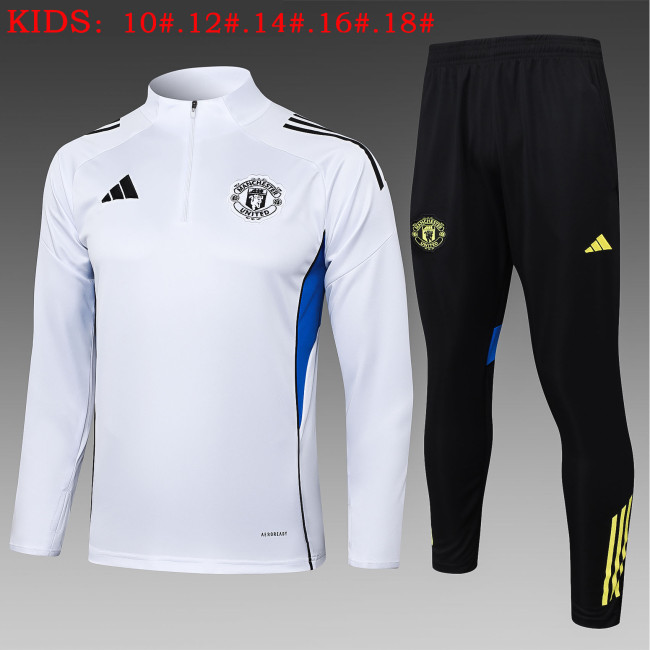25-26 Manchester United High Quality Kids Half Pull Tracksuit