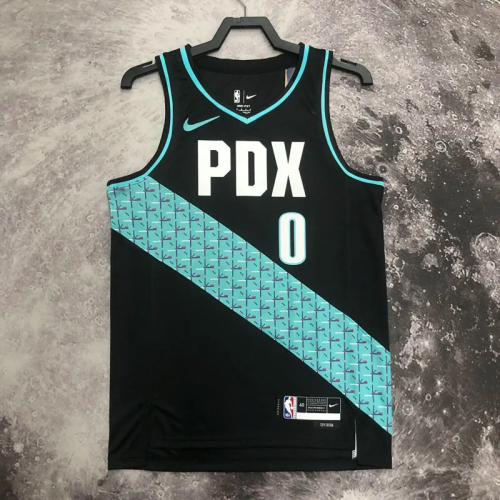 22-23 Trail Blazers LILLARD #0 Black City Edition Top Quality Hot Pressing NBA Jersey