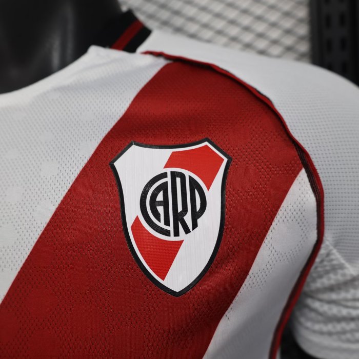 25-26 River Plate Home Player Version Soccer Jersey*带广告
