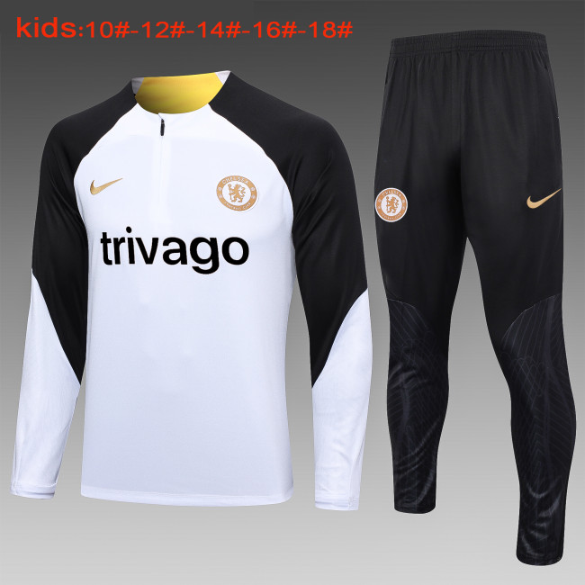 23-24 Chelsea High Quality Kids Half Pull Tracksuit