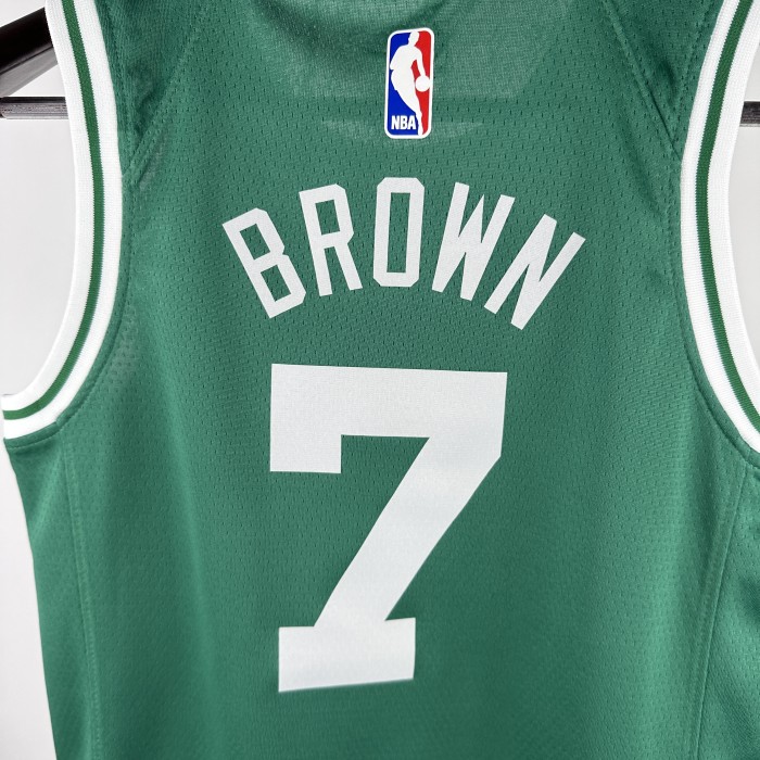 2023 CELTICS  BROWN #7 Green Top Quality Hot Pressing Kids NBA Jersey