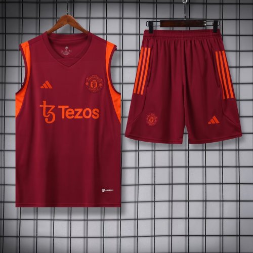 23-24 Manchester United High quality Tank Top And Shorts Suit