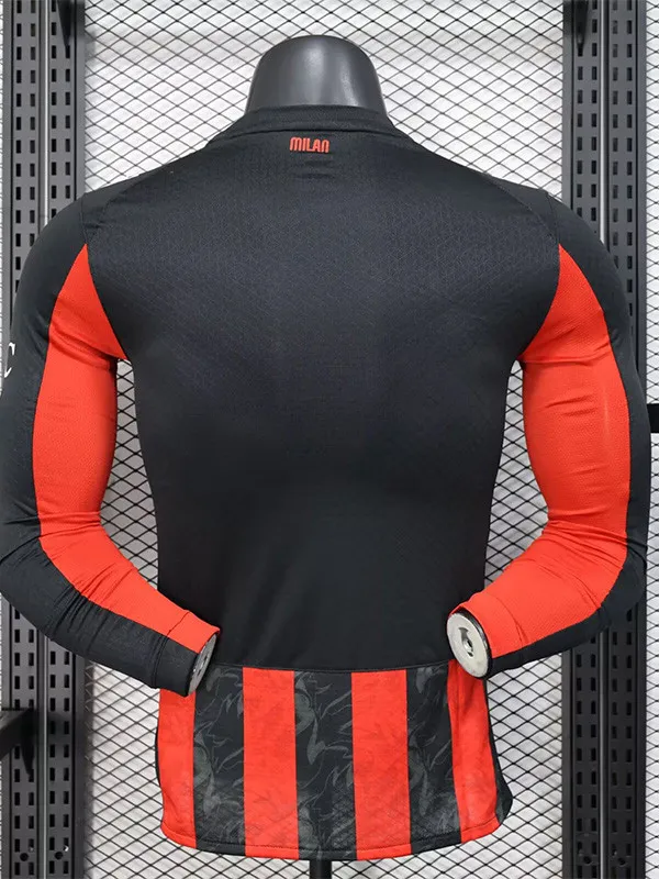 25-26 AC Milan Home Long Sleeve Player Version Soccer Jersey 1:1 Thai Quality(长袖球员)