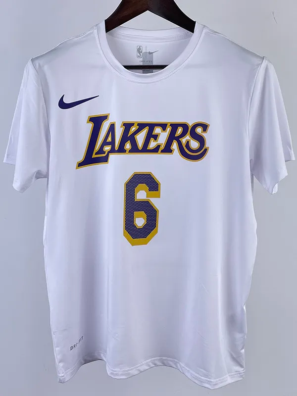 2023 LAKERS JAMES #6 White Quick drying T-shirt