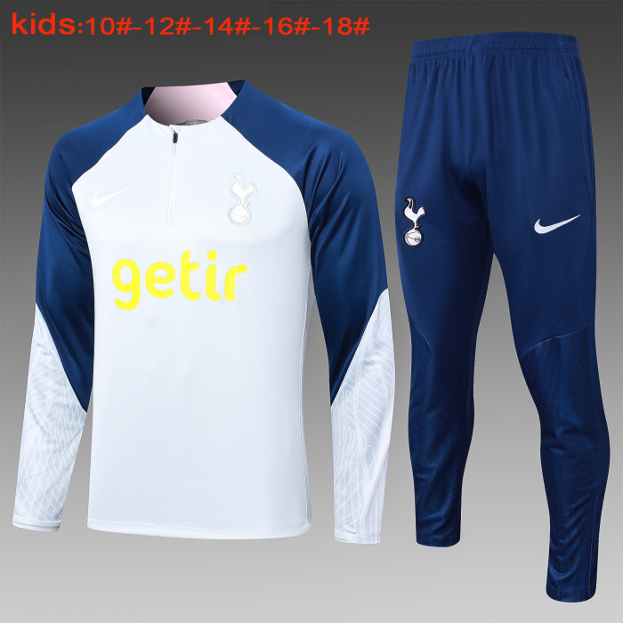 23-24 Tottenham Hotspur High Quality Kids Half Pull Tracksuit