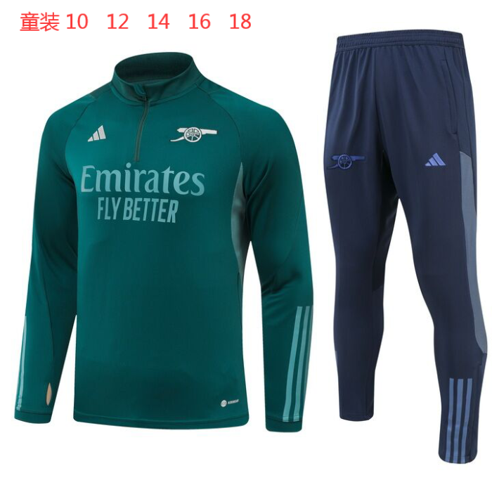 23-24 Arsenal High Quality Kids Half Pull Tracksuit