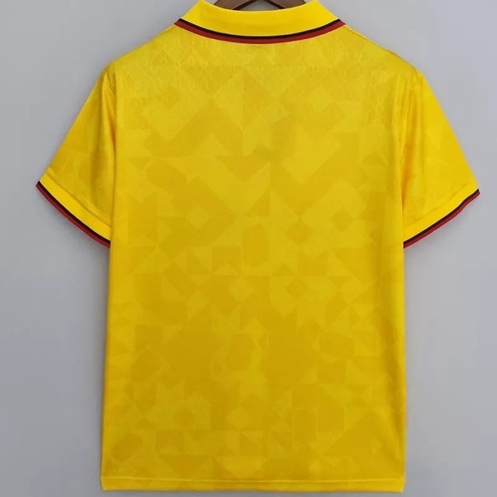 1995-1996 AC Milan Third Yellow Retro Soccer Jersey