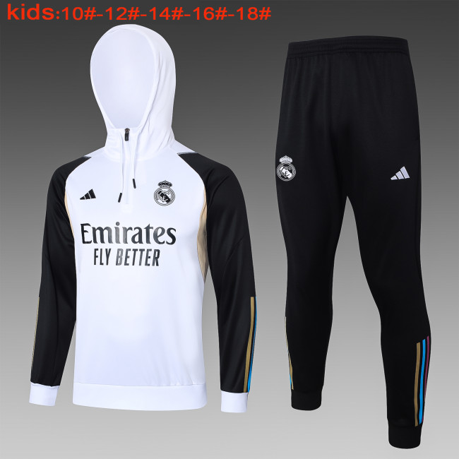 23-24 Real Madrid High Quality Kids Hoodie Jacket Tracksuit