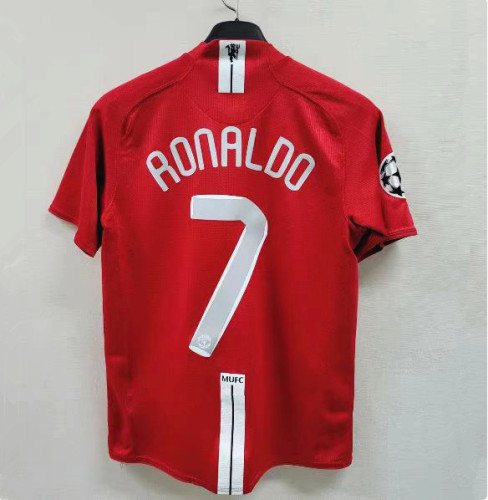 RONALDO 7 #2007-2008 Manchester United Home UCL Edition Retro Soccer Jersey (欧冠决赛版)