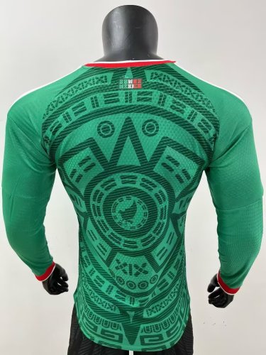 25-26 Mexico Home Long sleeves Player Version Soccer Jersey 1:1 Thai Quality