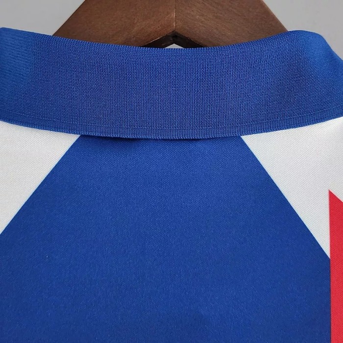 1988-1990 France Home Long Sleeve Retro Soccer Jersey
