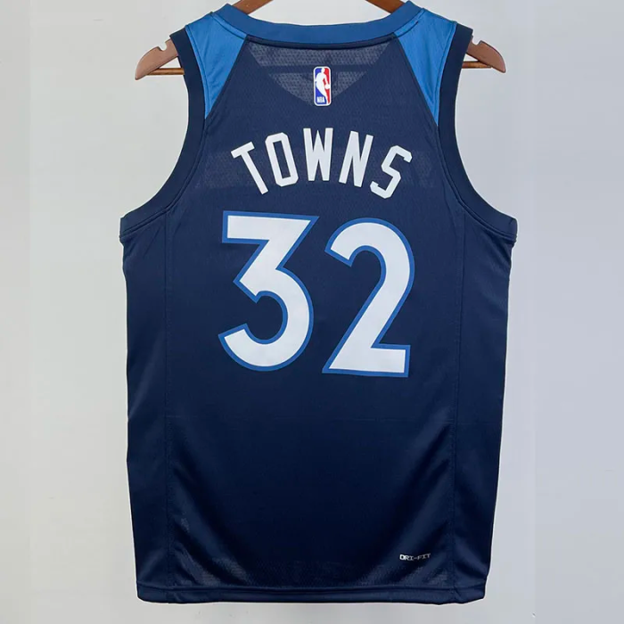 22-23 Timberwolves TOWNS #32 Blue Top Quality Hot Pressing NBA Jersey
