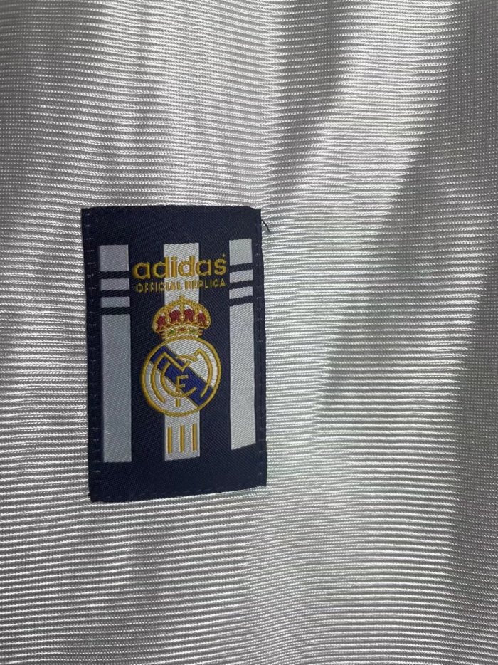 2000 Real Madrid Home Long Sleeve Retro Soccer Jersey