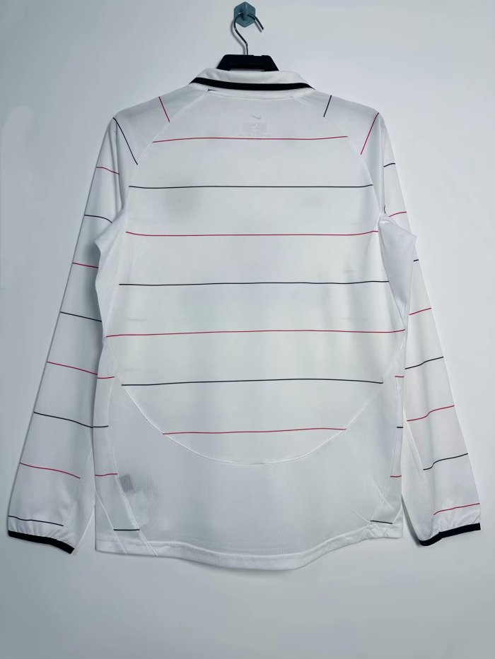 2003-2005 Manchester United Away Long Sleeve  Retro Soccer Jersey