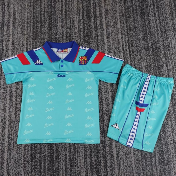1992-1995 Barcelona Away Retro Kids Soccer Jersey