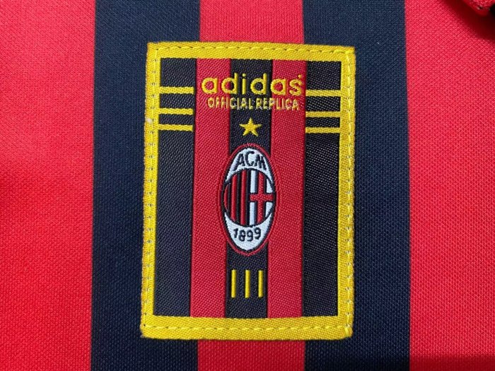 1999-2000 AC Milan Home Long sleeves Retro Soccer Jersey