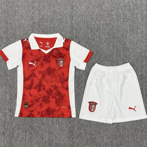 25-26 Braga Home Kids Soccer Jersey 1:1 Thai Quality