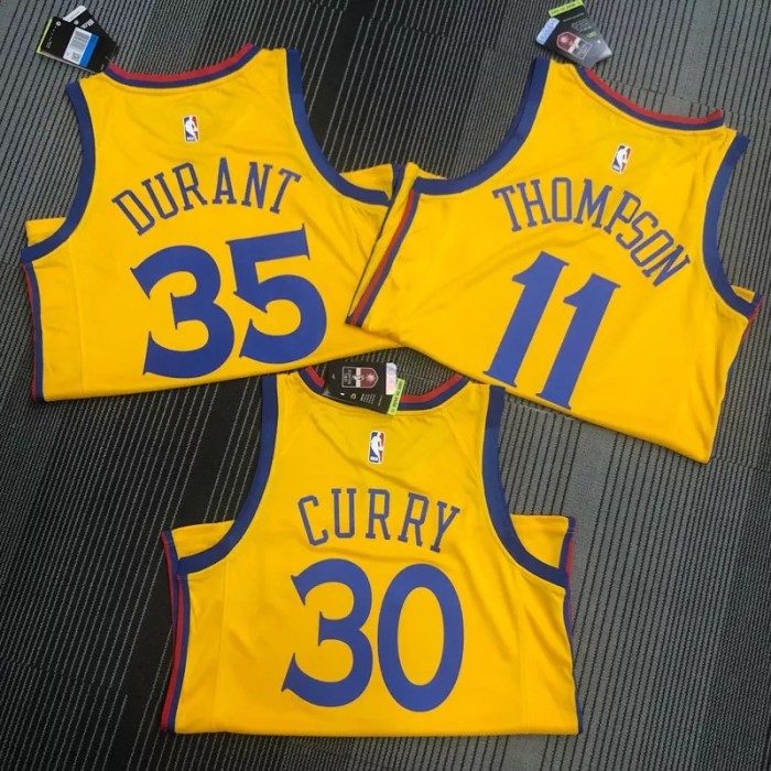 2018 Warriors CURRY #30 Yellow Retro NBA Jersey