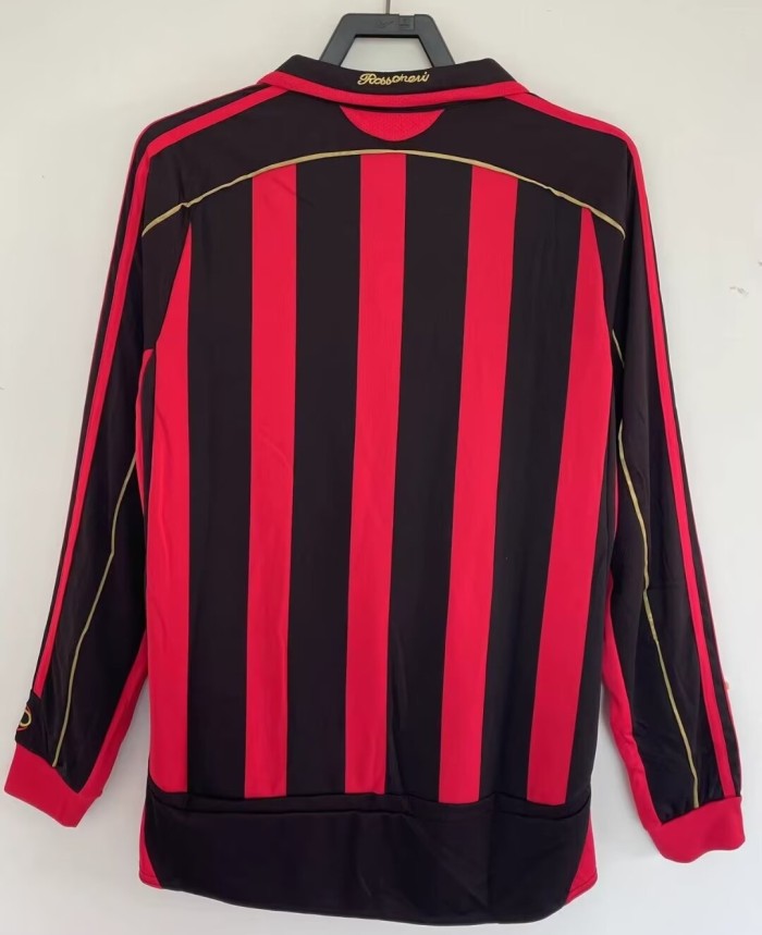 2006-2007 AC Milan Home Long sleeves Retro Soccer Jersey