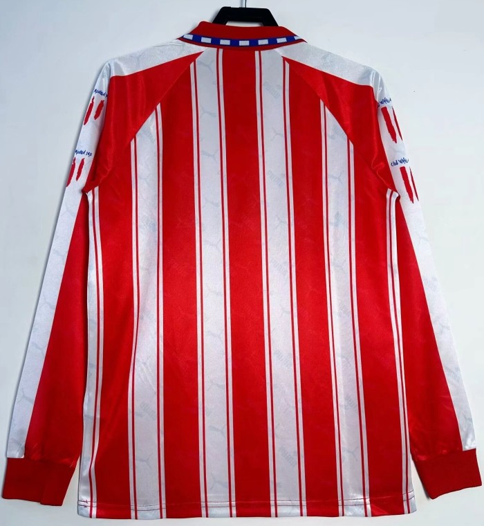 1994-1995 Atlético Madrid Home Long Sleeve Retro Soccer Jersey