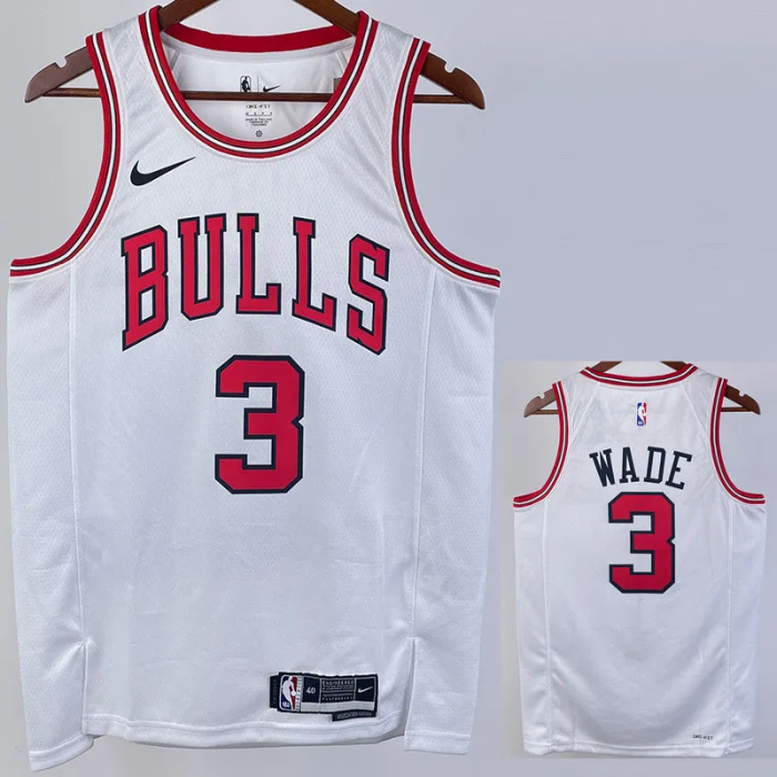22-23 BULLS WADE #3 White Top Quality Hot Pressing NBA Jersey