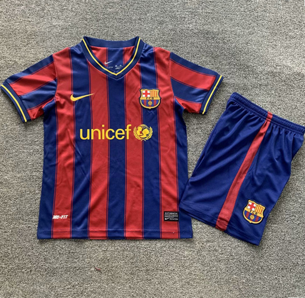 2009-2010 Barcelona Home Retro Kids Soccer Jersey