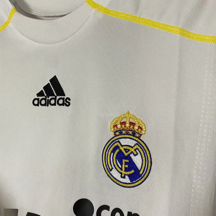 2009-2010 Real Madrid Home Long Sleeve Retro Soccer Jersey
