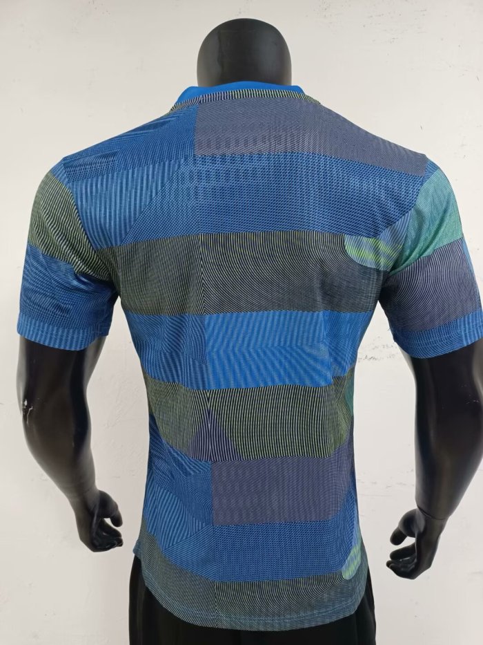 25-26 Real Madrid Grey Blue Player Version Training Shirts