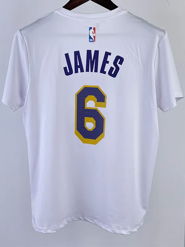 2023 LAKERS JAMES #6 White Quick drying T-shirt