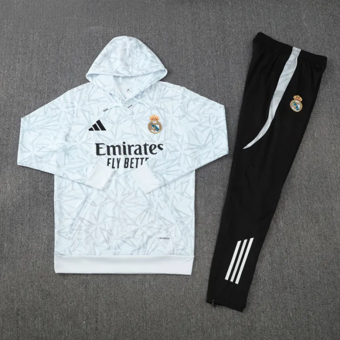 25-26 Real Madrid White Hoodie Tracksuit (卫衣套装)