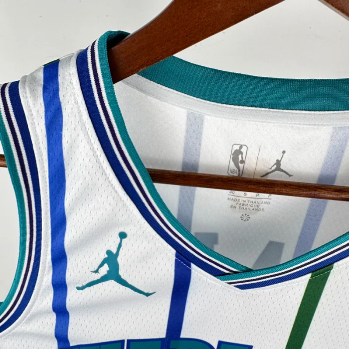 2018-2019 HORNETS BALL #1 White Retro Top Quality Hot Pressing NBA Jersey