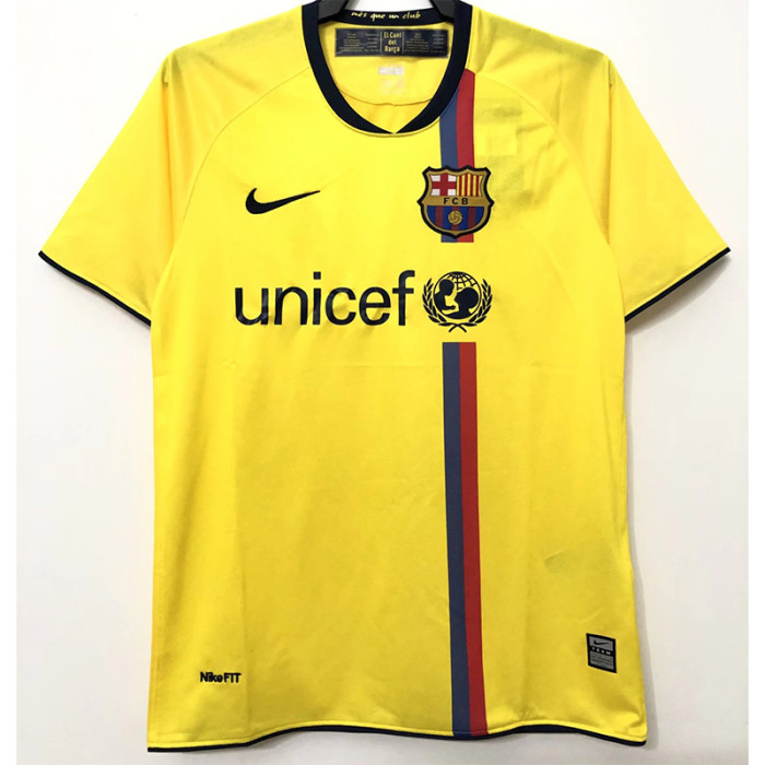 2008-2009 Barcelona Yellow Retro Soccer Jersey