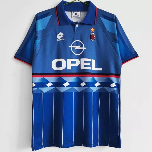 1995-1996 AC Milan Away Blue Retro Soccer Jersey