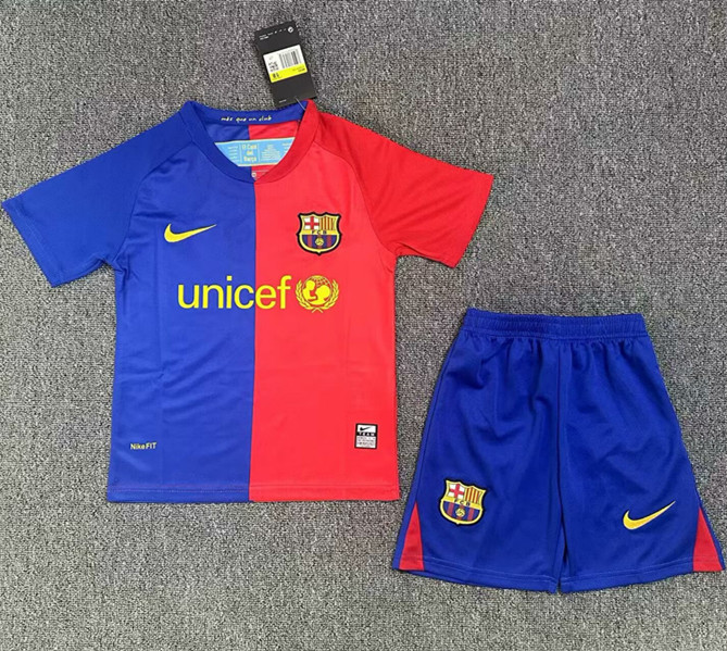 2008-2009 Barcelona Home Retro Kids Soccer Jersey