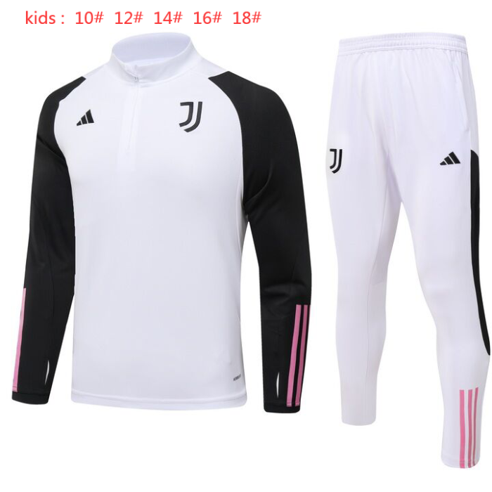 23-24 Juventus High Quality Kids Half Pull Tracksuit