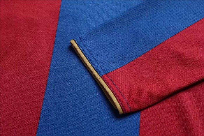 2007-2008 Barcelona Home Long sleeves Retro Soccer Jersey