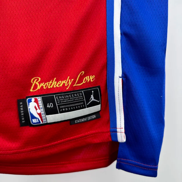 24-25 76ERS GEORGE #8 Red Top Quality Hot Pressing NBA Jersey (Trapeze Edition)