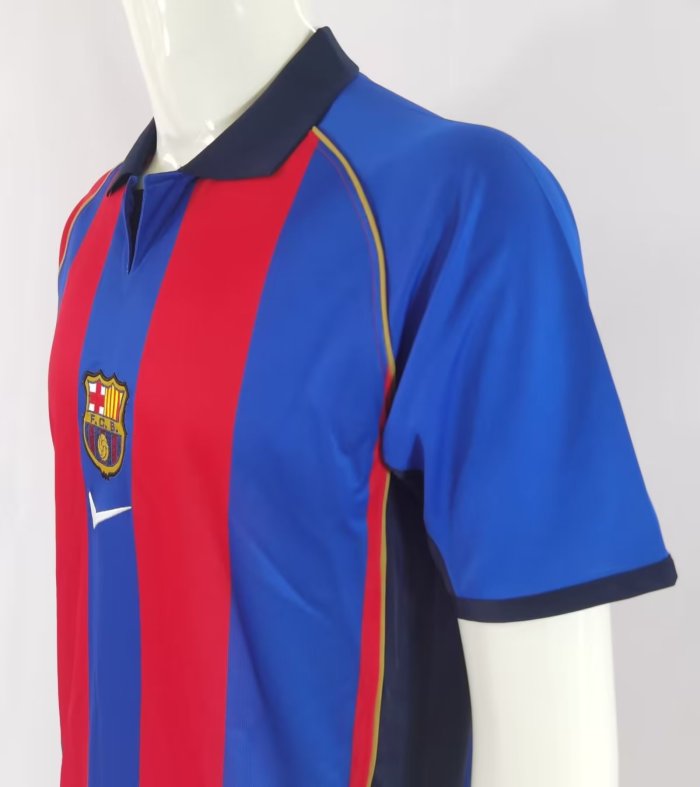 2001-2002 Barcelona Home Retro Soccer Jersey