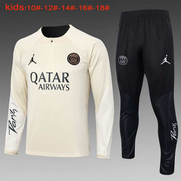 23-24 Paris Saint-Germain High Quality Kids Half Pull Tracksuit