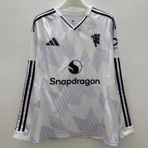 25-26 Manchester United Away Long Sleeve Soccer Jersey 1:1 Thai Quality (长袖)