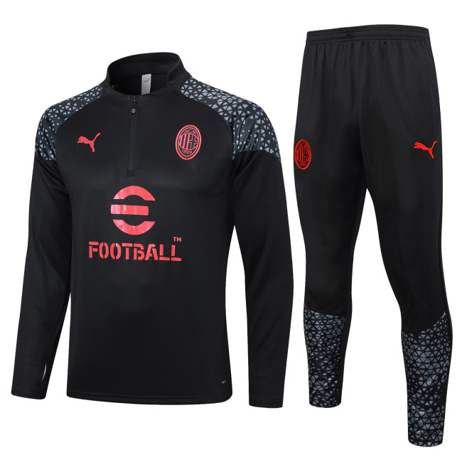 23-24 AC Milan High Quality Half Pull Tracksuit