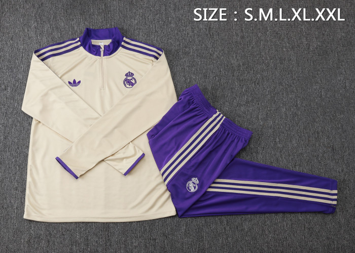 25-26 Real Madrid High Quality Half Pull Tracksuit