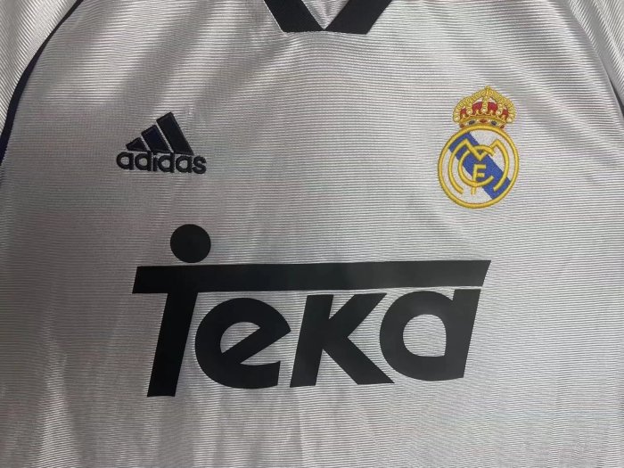 2000 Real Madrid Home Long Sleeve Retro Soccer Jersey
