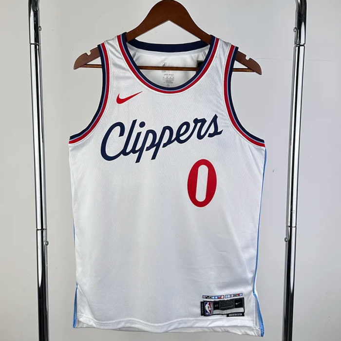 24-25 Clippers WESTBROOK #0 White City Edition Home Top Quality Hot Pressing NBA Jersey