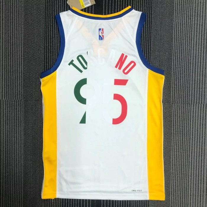 21-22 Warriors TOSCANO #95 'Mexico' White City Edition Top Quality Hot Pressing NBA Jersey
