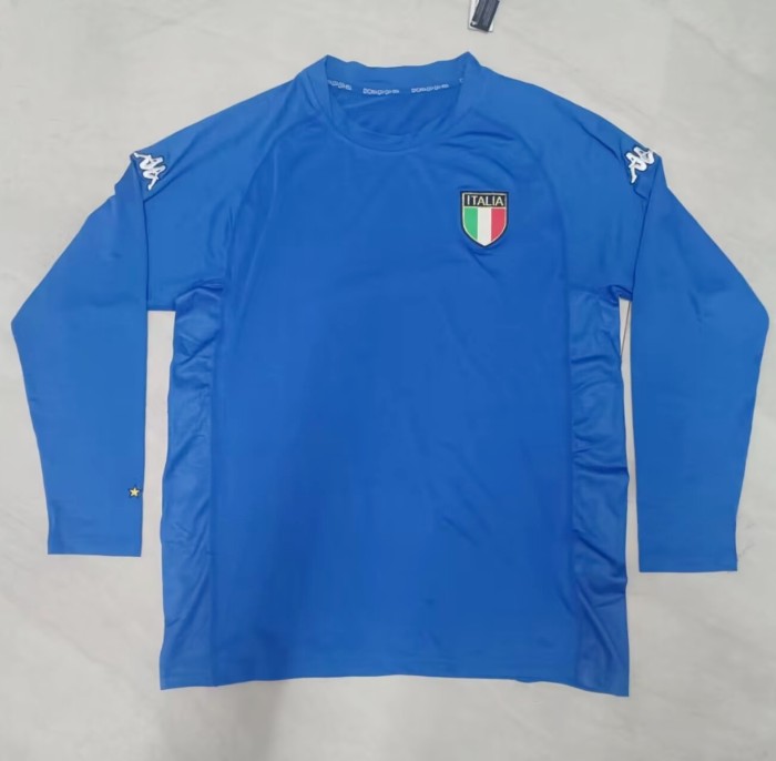 2002 Italy Home Long sleeves Retro Soccer Jersey