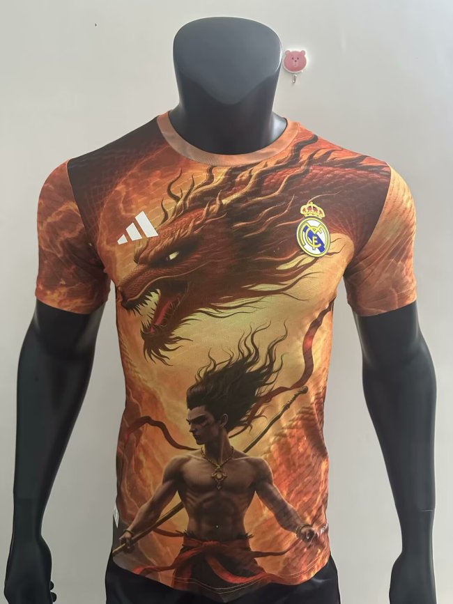 25-26 Real Madrid Orange Special Edition Player Version Soccer Jersey