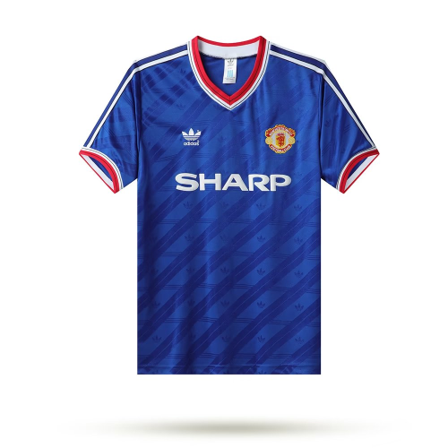 1986 Manchester United Blue Retro Soccer Jersey