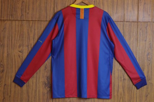 2011 Barcelona Home Long sleeves Retro Soccer Jersey